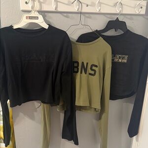 Alphalete   Bundle Long Sleeve Tops in Black and Olive great condition